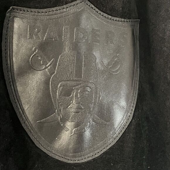 Vintage Oakland Raiders Suede Leather Jacket 80s 90s Varsity Medium Football - Picture 6 of 11